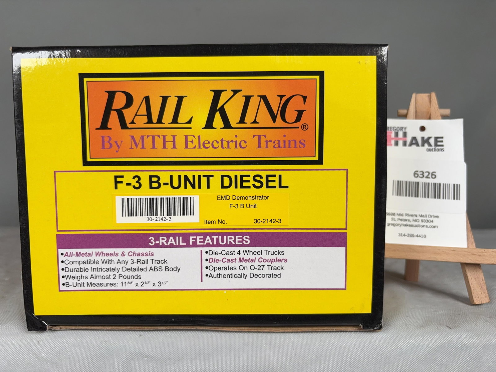 MTH F-3 B-Unit Diesel EMD Demonstrator 30-2142-3 w/OB (1 of 3)