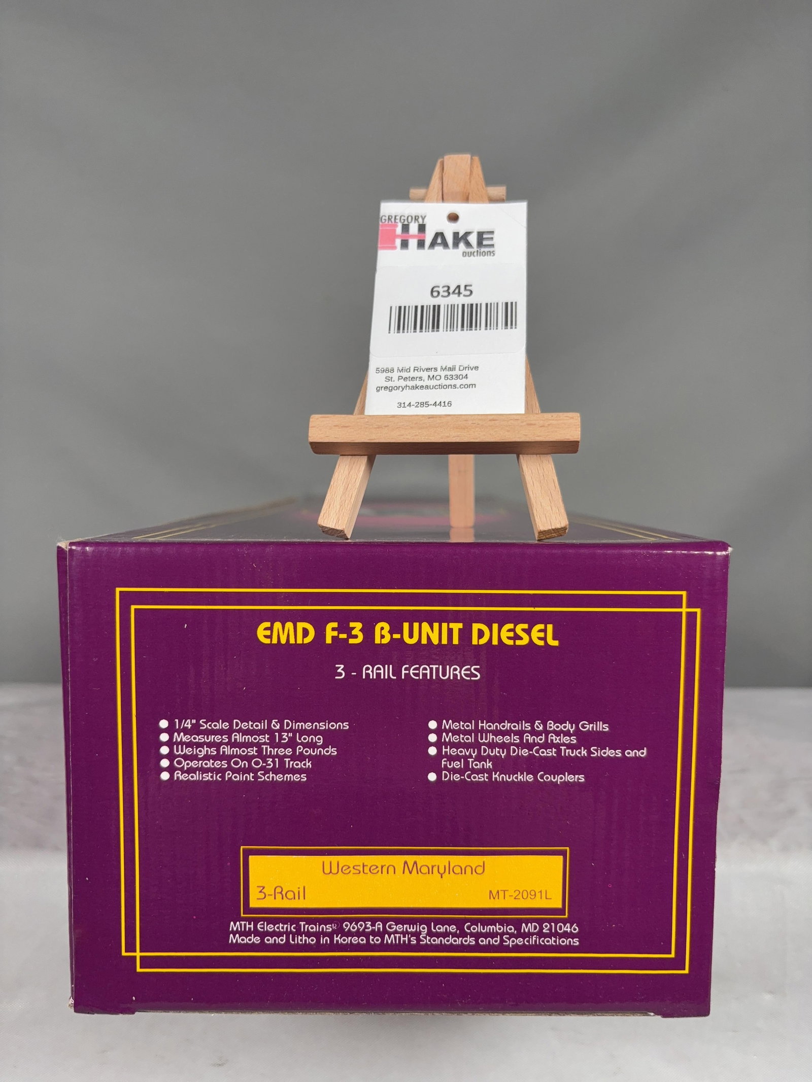 MTH Western Maryland END F-3 B-Unit Diesel 3 Rail MT-2091L w/OB (1 of 3)