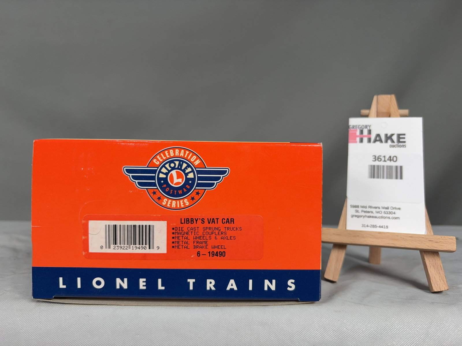 Lionel Libby's Vat Car 19490 w/ OB: Lionel Libby's Vat Car 19490 w/ OB, C10 � Size 14x6x4