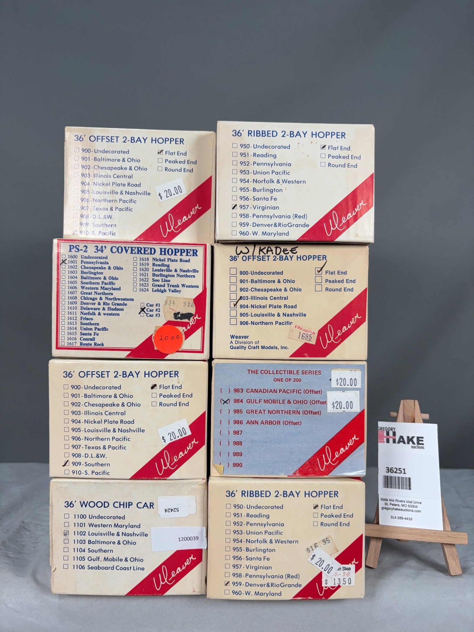 8 Weaver Hopper Kits w/OB's (1 of 2)