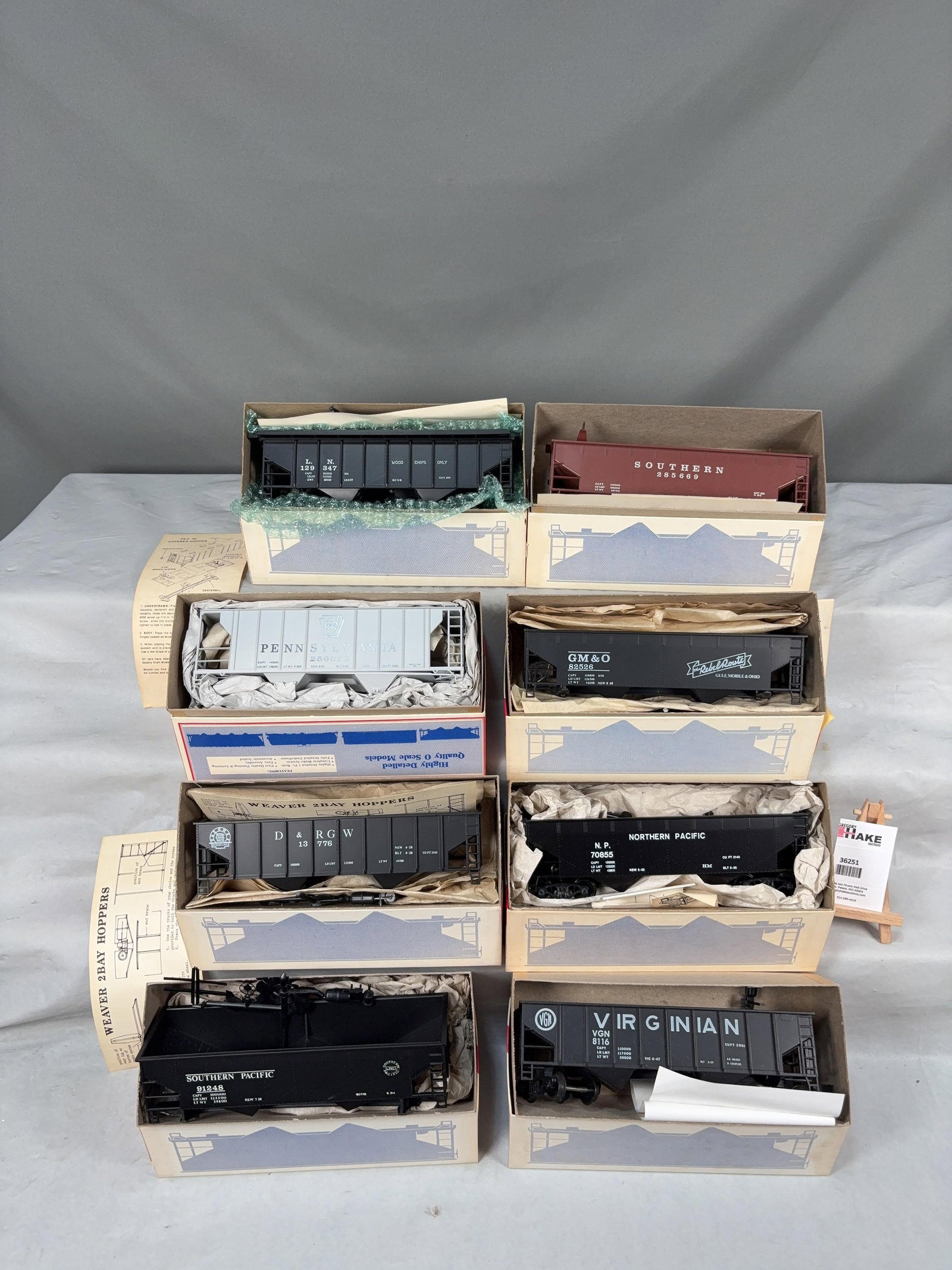 8 Weaver Hopper Kits w/OB's - 2