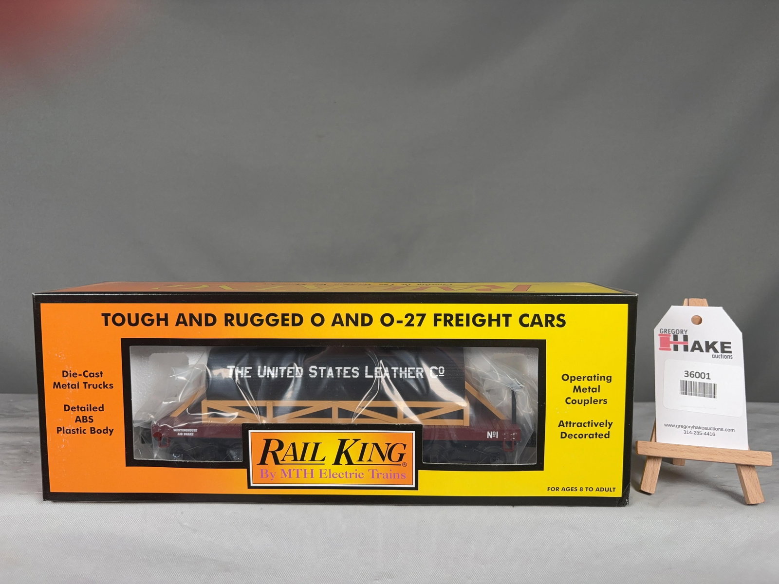 MTH United States Leather Wooden Tank Car 19th Century 30-73228, w/ OB - 2