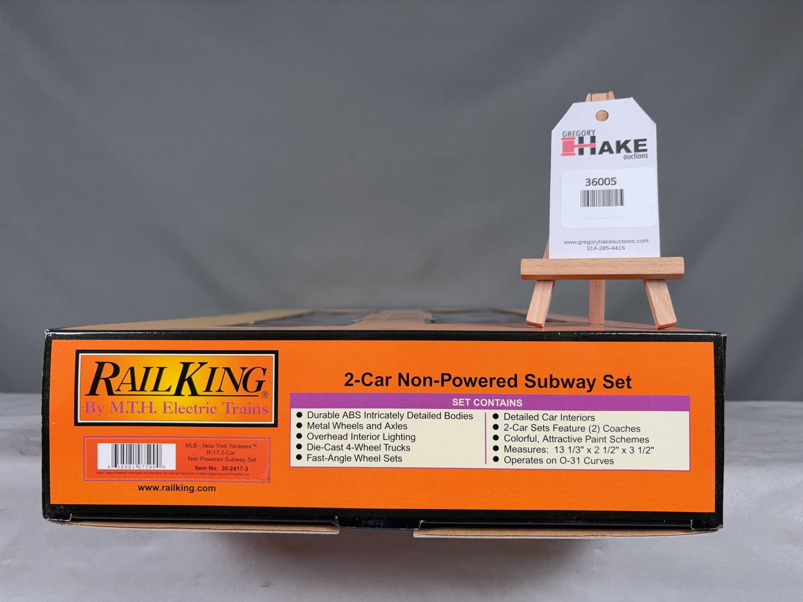 MTH MLB New York Yankees R-17 2 Car Non Powered Subway Set 30-2417-3, w/ OB (1 of 2)