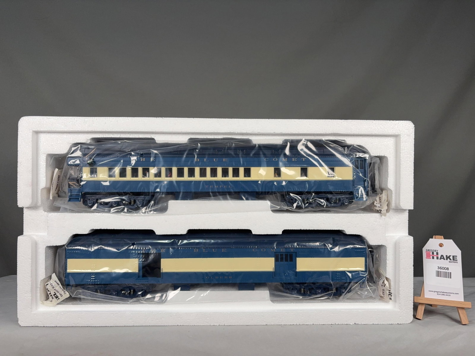 MTH Jersey Central 2 Car 70' Madison Baggage/Observation Passenger Set 20-3259B, w/OB - 2