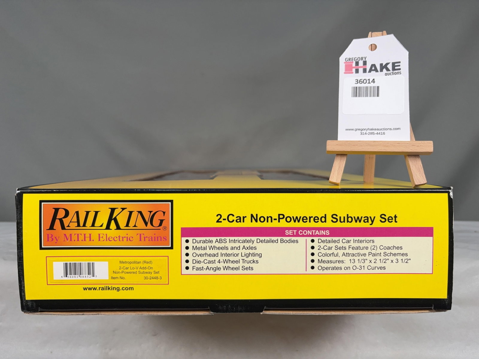 MTH Metropolitan (Red) 2 Car Lo-V Add-On Non-Powered Subway Set 30-2448-3 w/ OB: MTH Metropolitan (Red) 2 Car Lo-V Add-On Non-Powered Subway Set 30-2448-3 w/ OB, C10 � Size 21x4x12