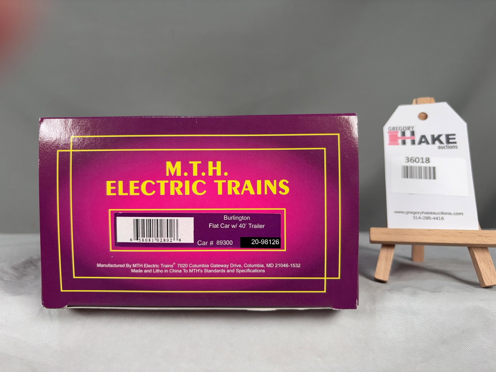 MTH Burlington Flat Car w/ 40' Trailer 20-98126 w/ OB (1 of 2)