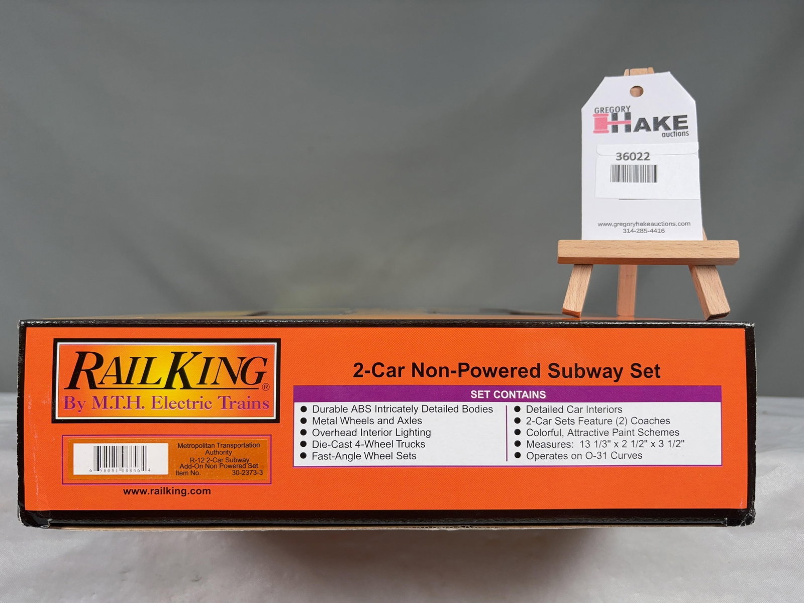 MTH Metropolitan Transit Authority R-12 2 Car Subway Add-On Non-Powered Set 30-2373-3 w/ OB (1 of 2)