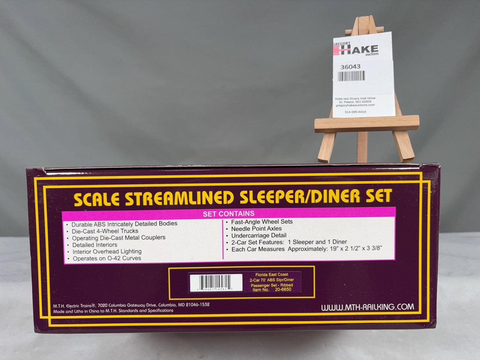 MTH Florida East Coast 2-Car 70' ABS Slpr/Diner Passenger Set - Ribbed 20-6650 w/ OB (1 of 3)