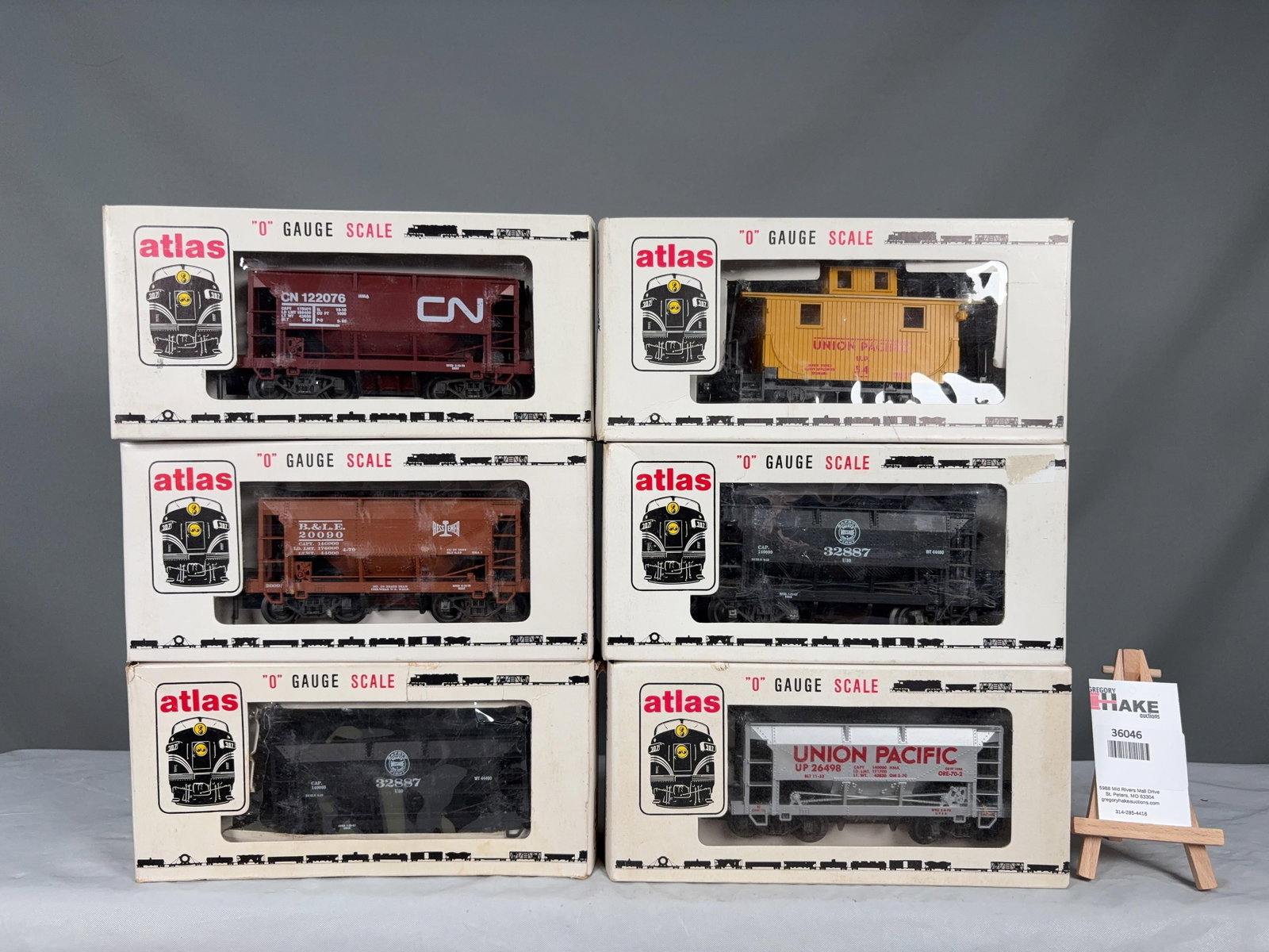 Six Atlas O Scale Freight cars w/OB's - 2