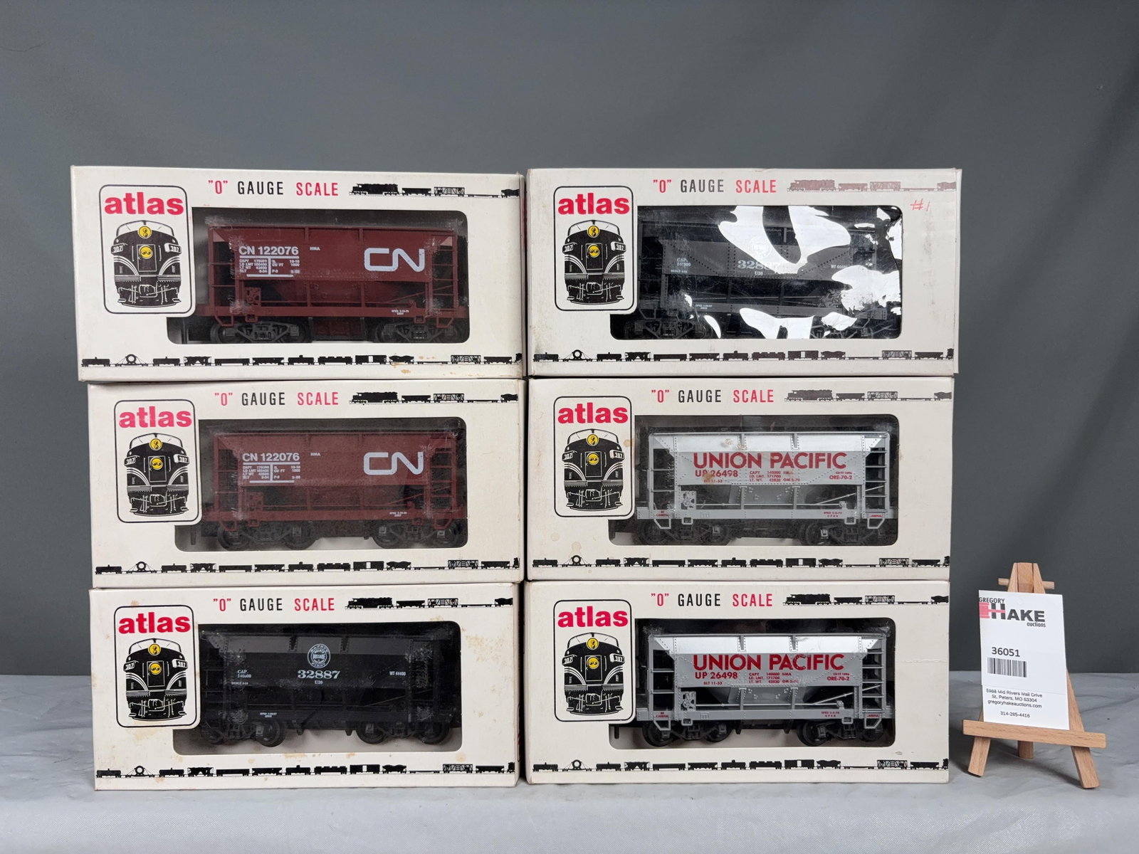 6 Atlas O Scale Cars w/OB's - 2