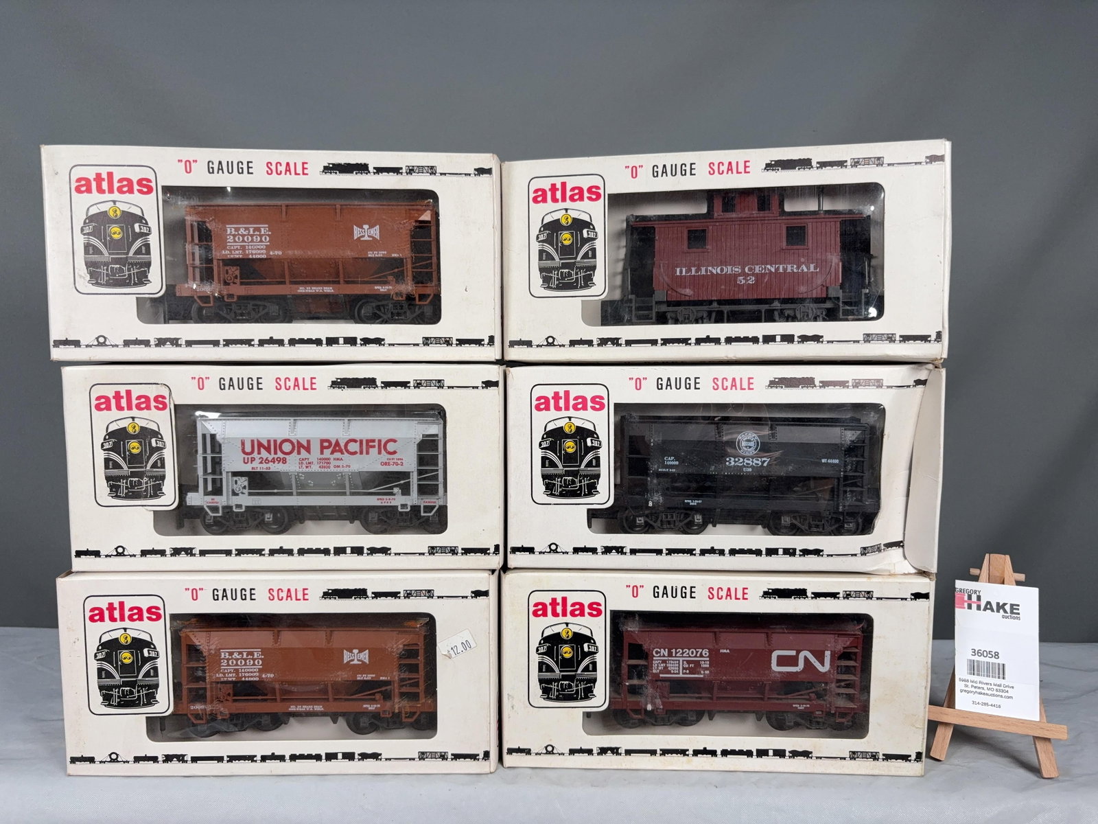 6 Atlas O Scale Cars w/OB's - 2