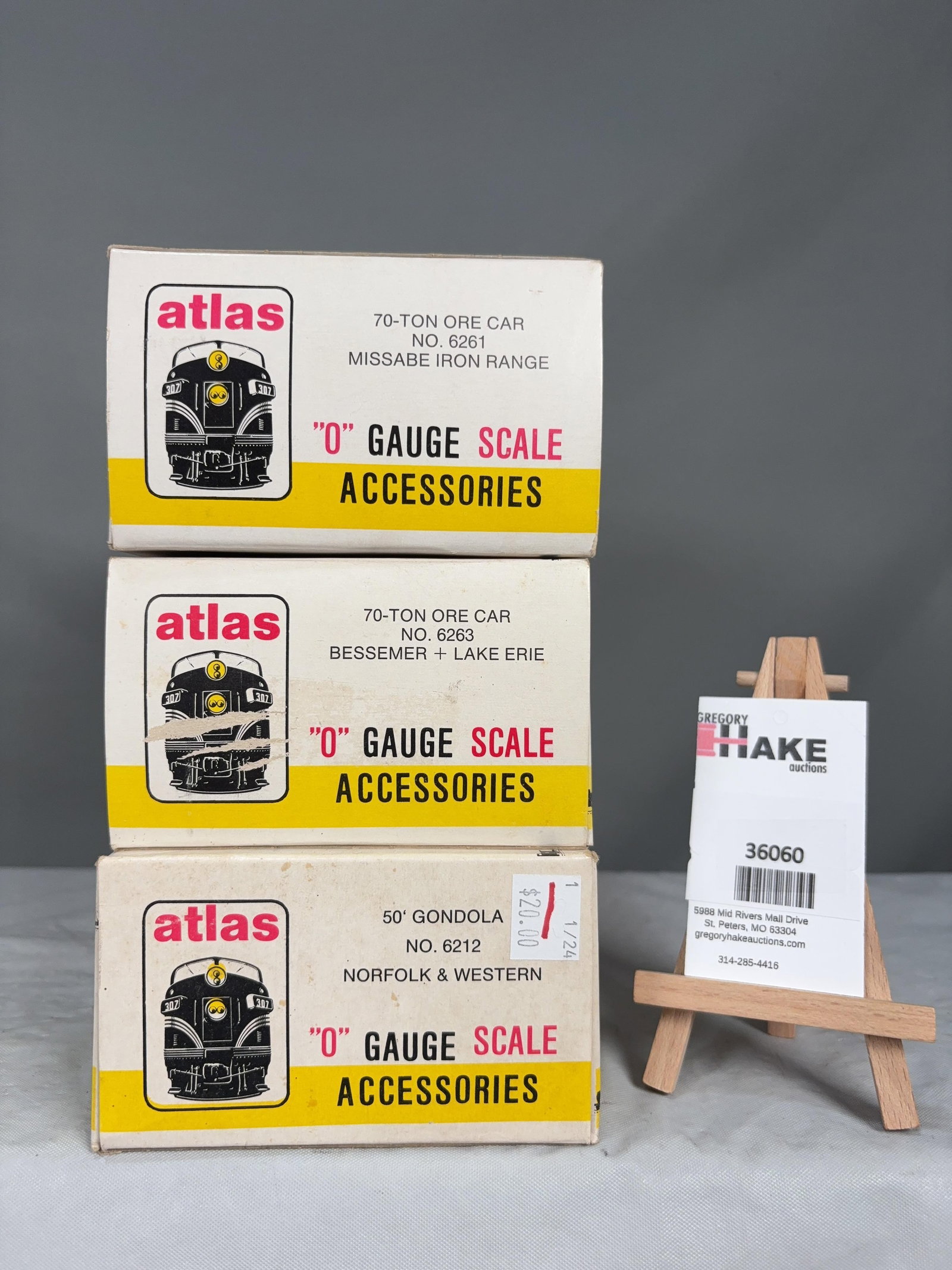 3 Atlas O Scale Cars w/OB's (1 of 2)