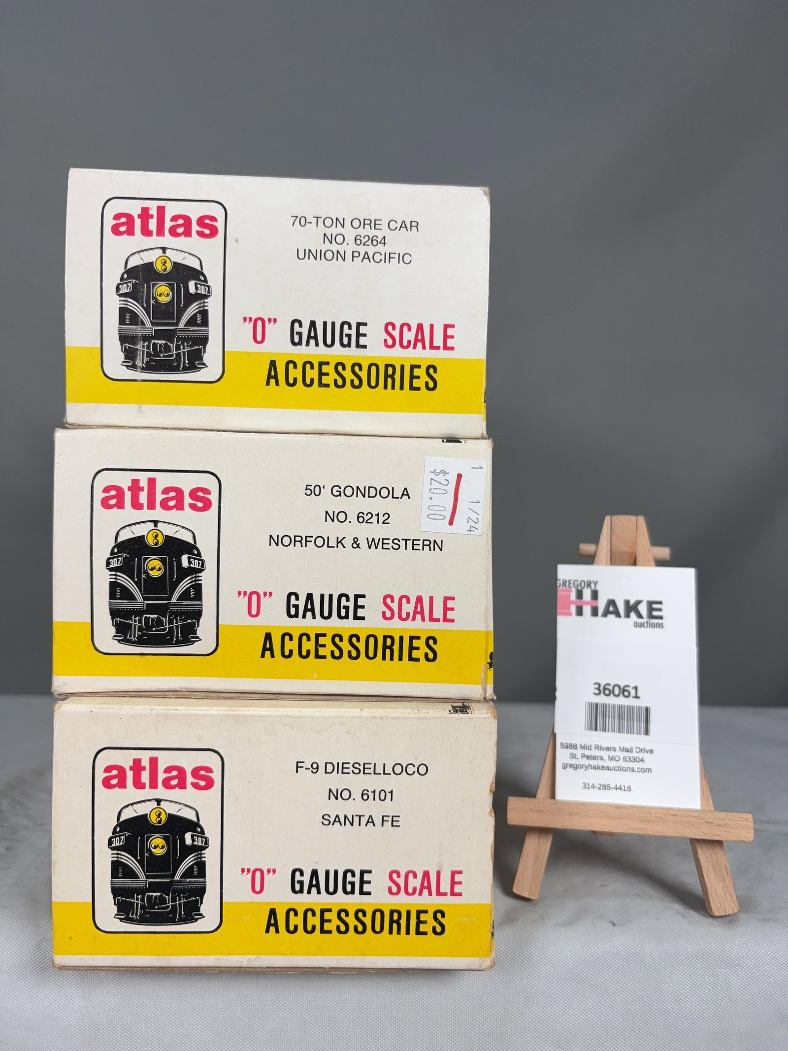 3 Atlas O Scale Cars w/OB's (1 of 2)