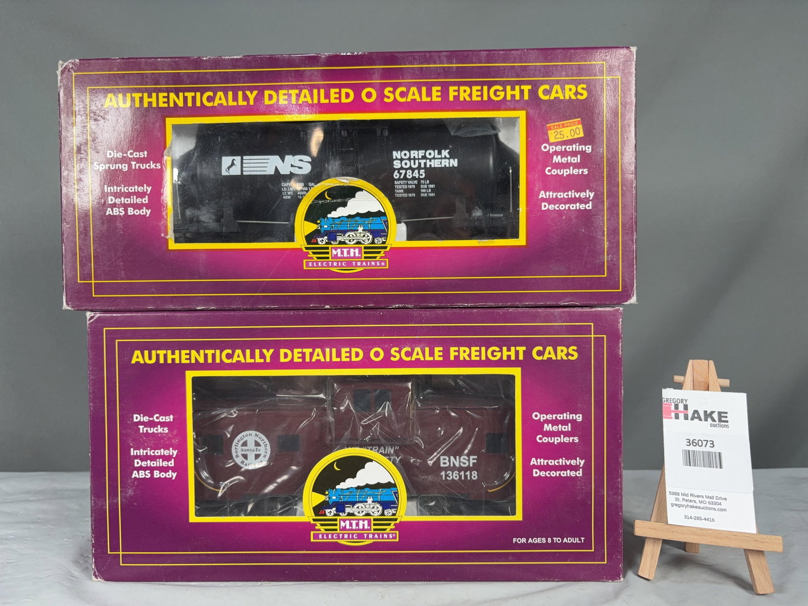 MTH Norfolk Southern O Scale 8000 Gal Tank 20-9600L, BNSF Extended Caboose 20-90010F w/ OB - 2