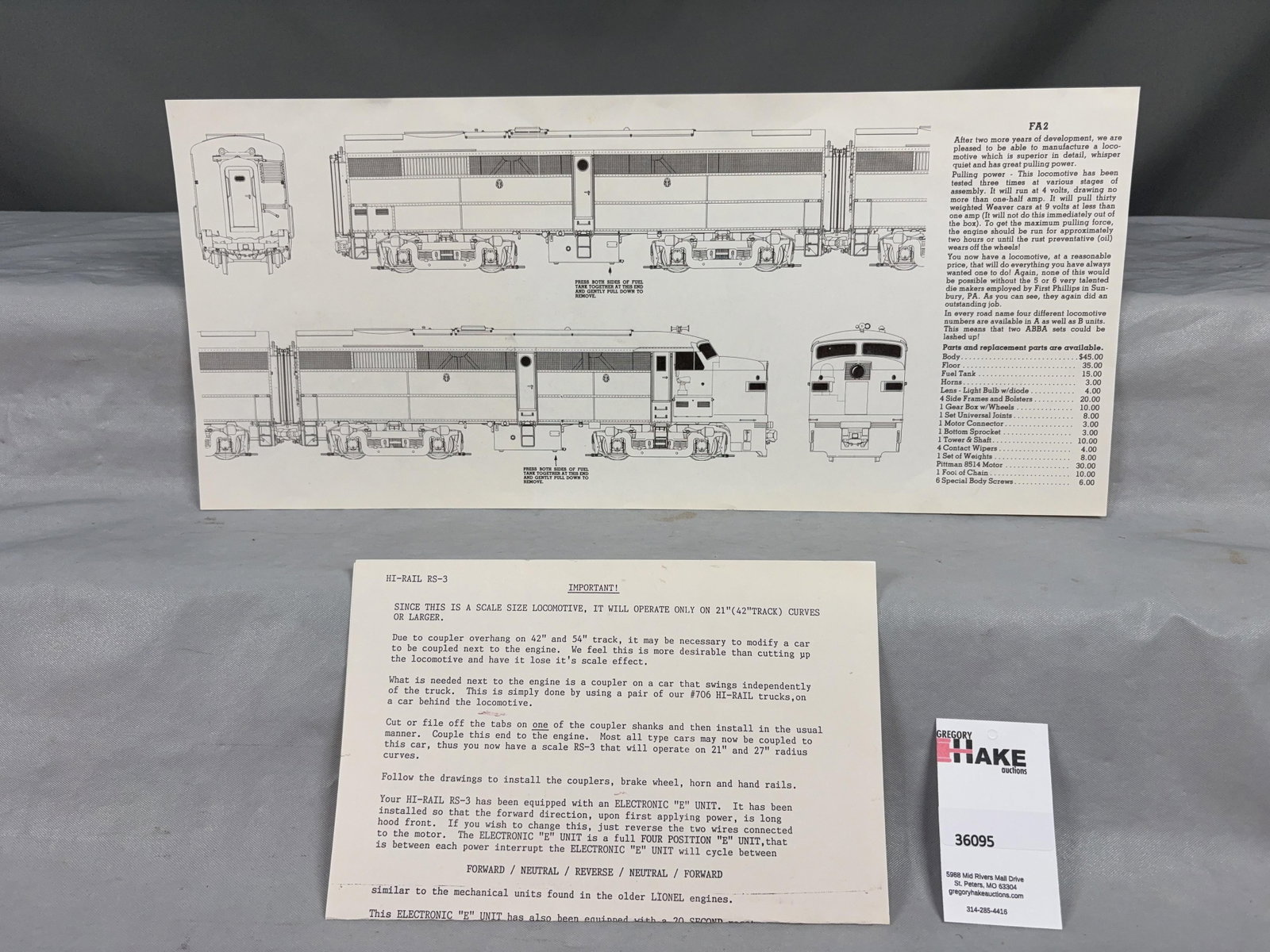 Weaver FA-2 Diesel Locomotive B Unit Pennsylvania Powered 6511 w/OB - 3