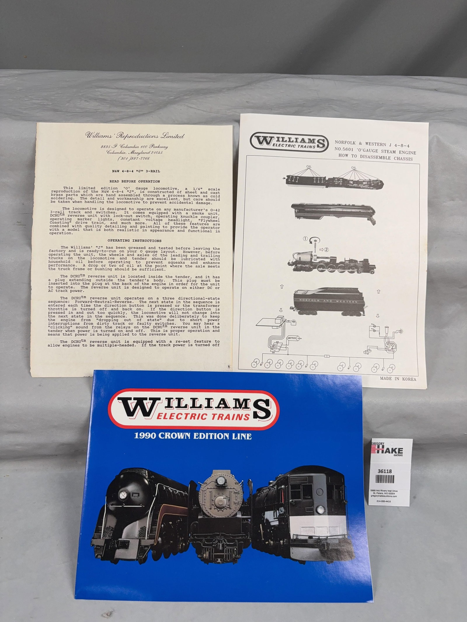 Williams Norfolk & Western J4-8-4 No. 5601 O Gauge w/OB - 4