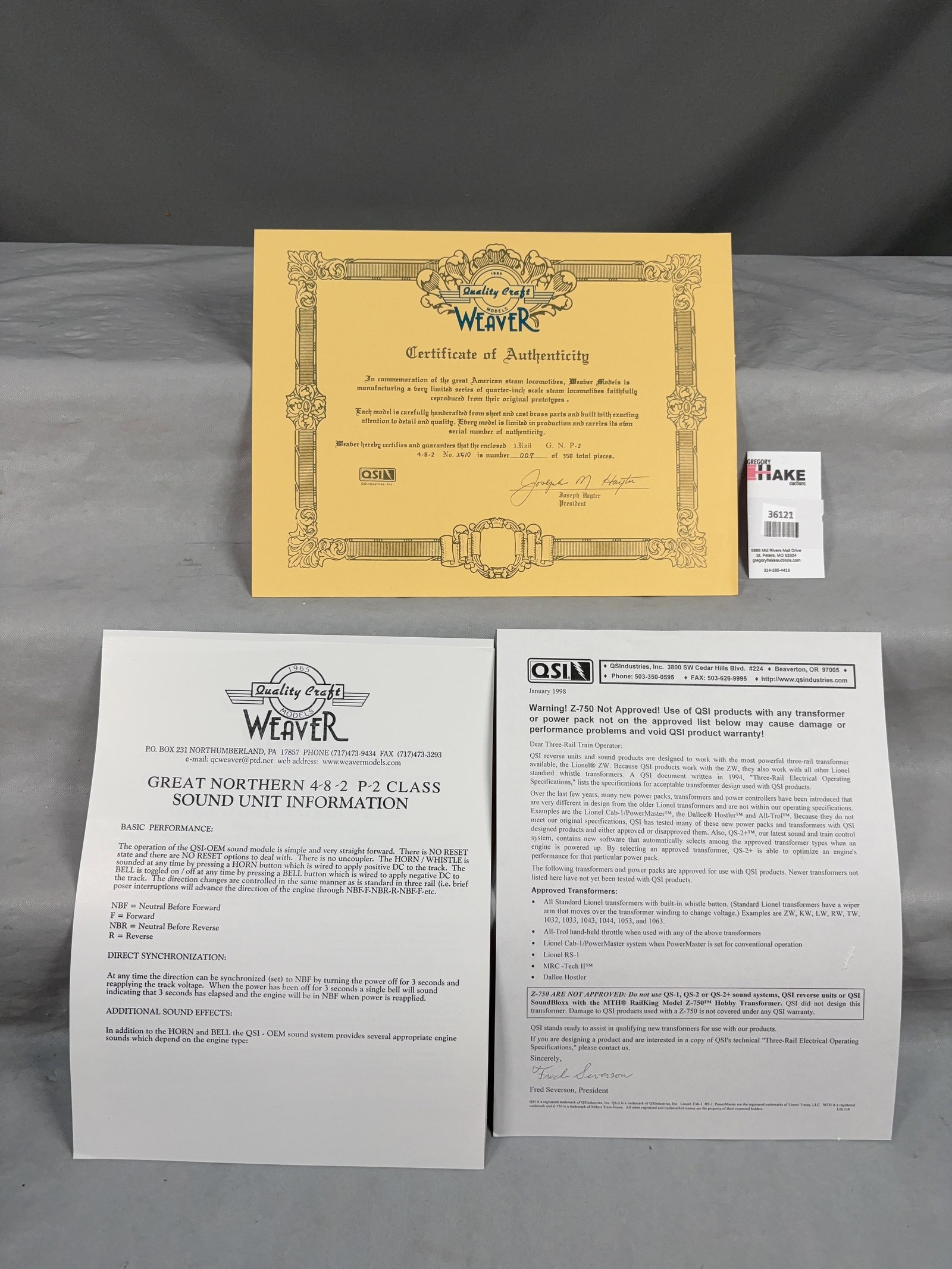 Weaver Great Northern 4-8-2 P-2 Class w/OB - 3