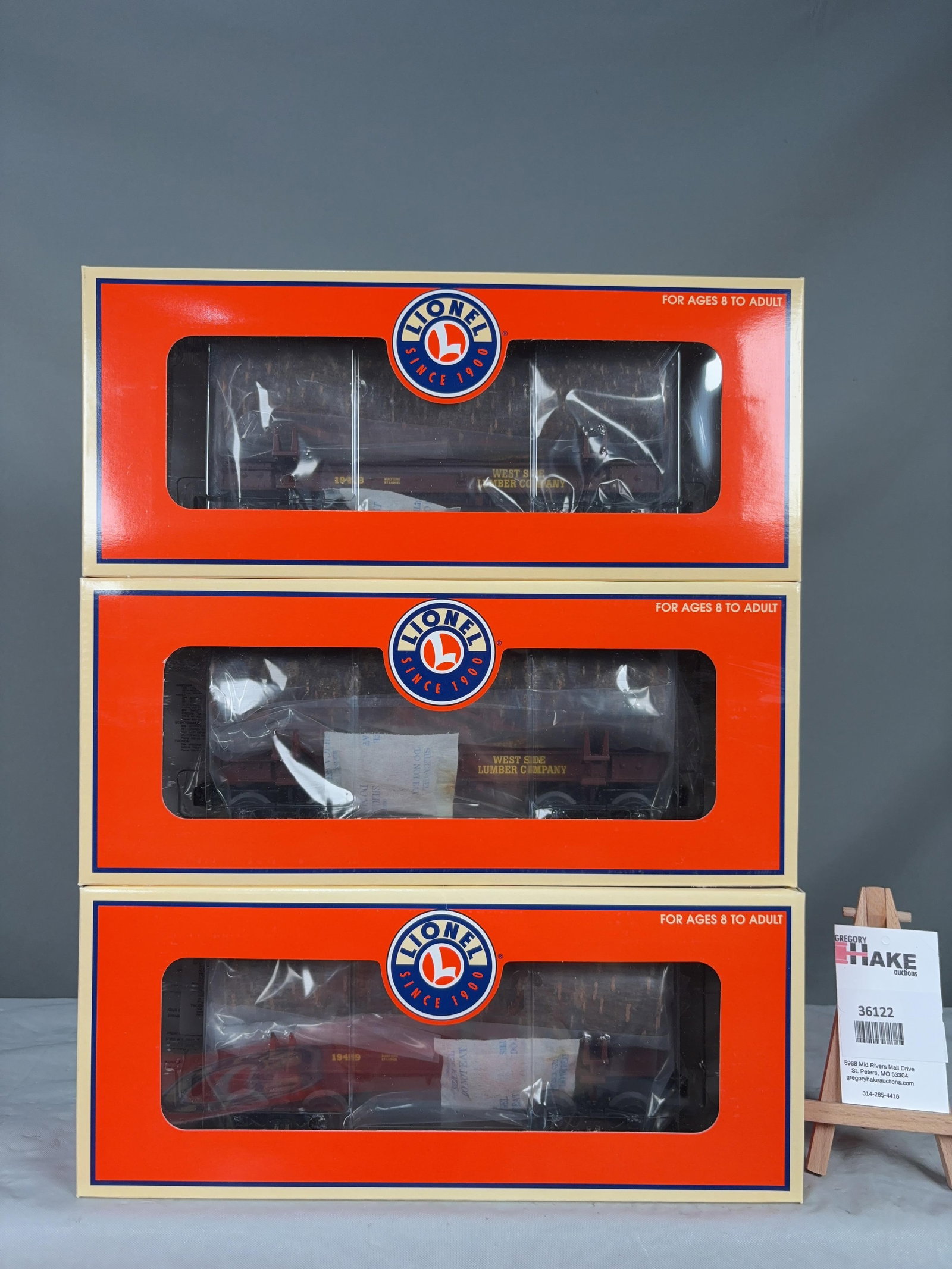 Lionel West Side Lumber Skeleton Log Car 3 Pack 19496 w/ OB - 2