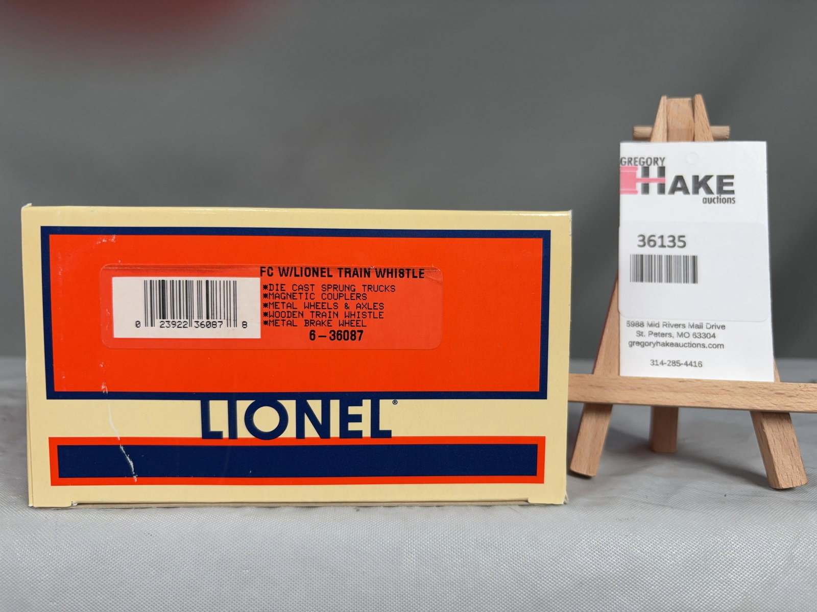 Lionel Flat Car w/Lionel Train Whistle 36087 w/ OB (1 of 2)