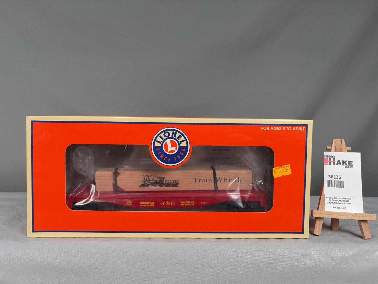 Lionel Flat Car w/Lionel Train Whistle 36087 w/ OB - 2