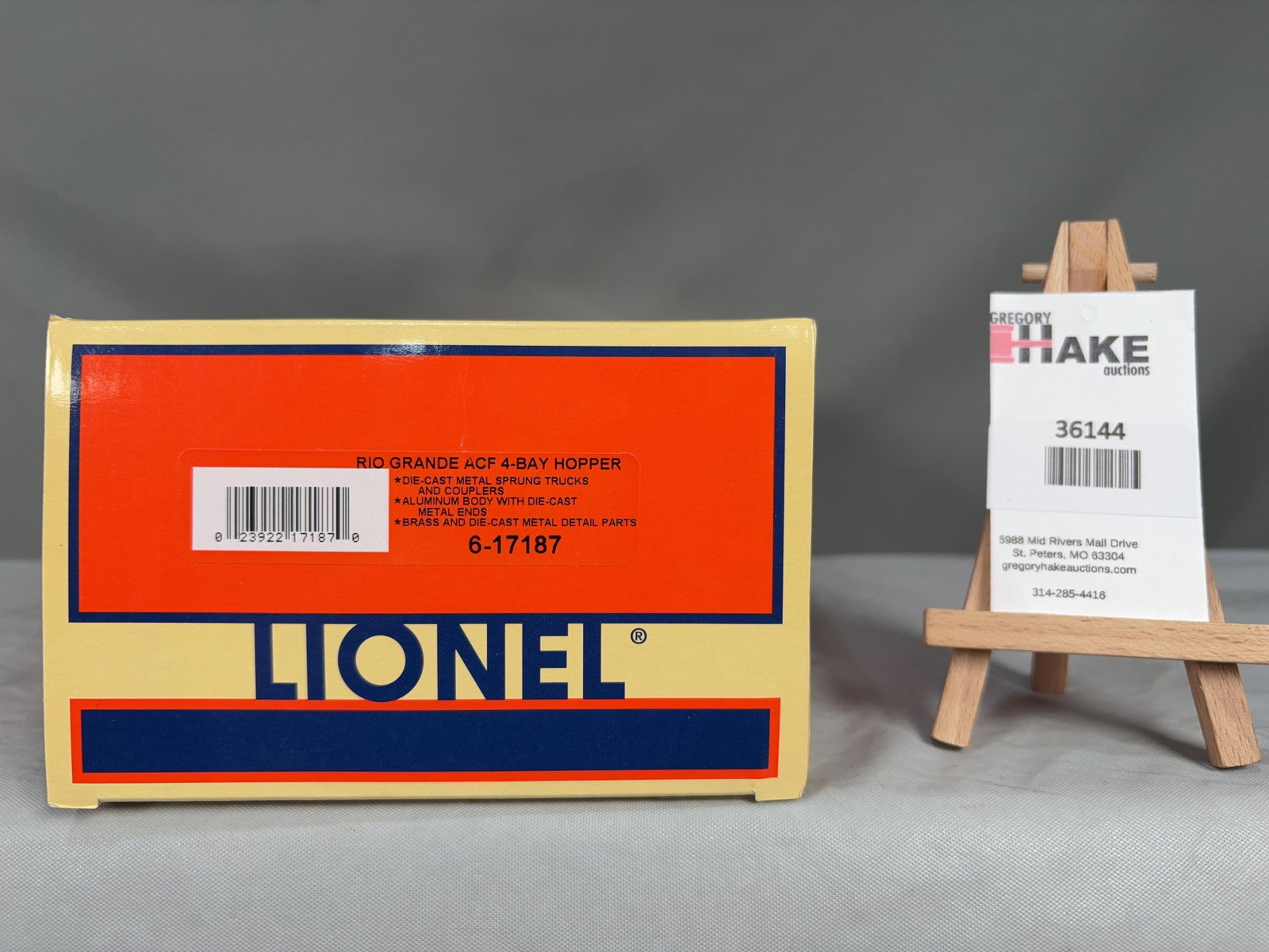 Lionel Rio Grande ACF 4-Bay Hopper 17187 w/ OB: Lionel Rio Grande ACF 4-Bay Hopper 17187 w/ OB, C10 � Size 17x6x4