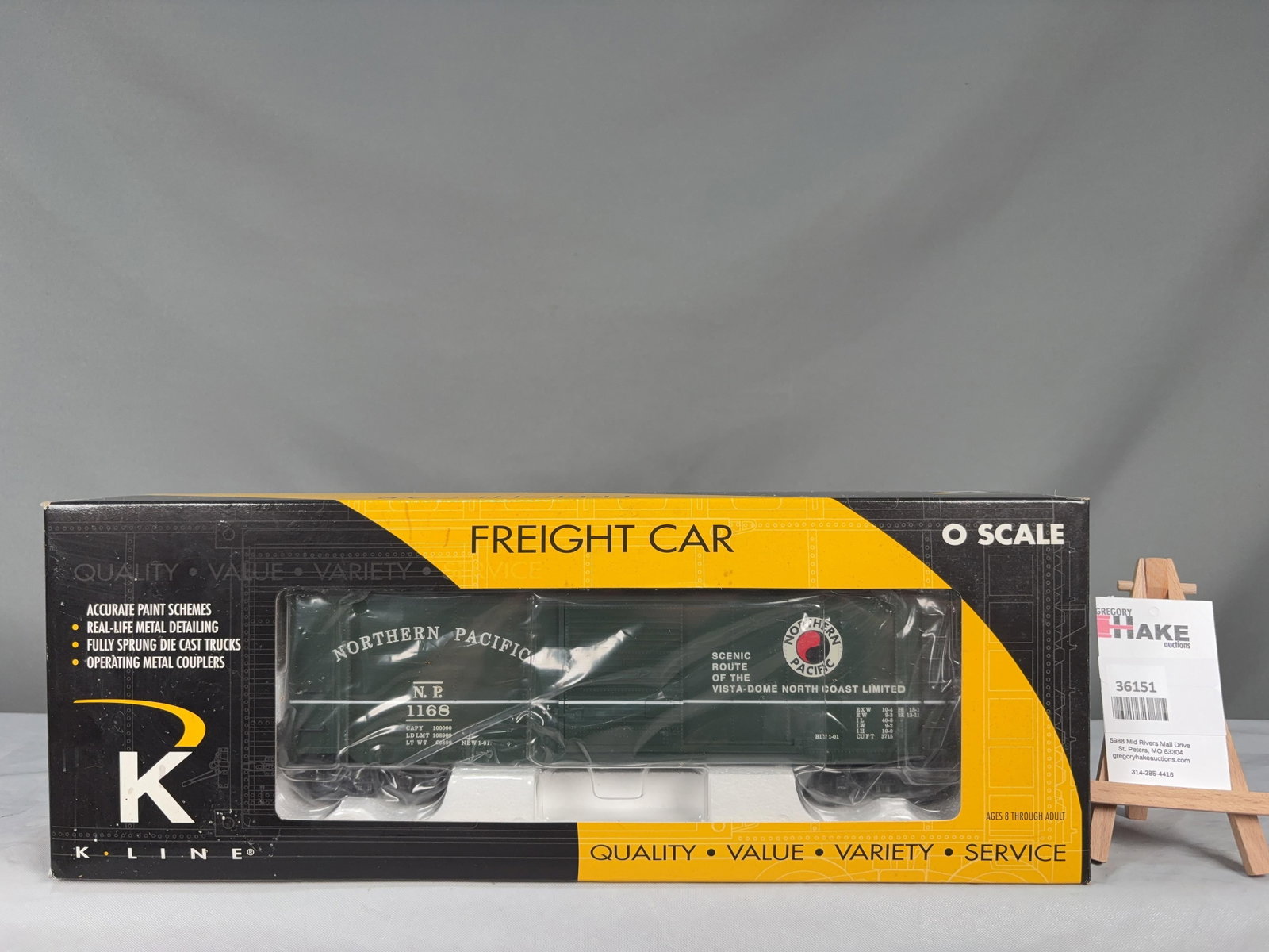K-Line Northern Pacific Scale Boxcar K761-1852 w/ OB - 2