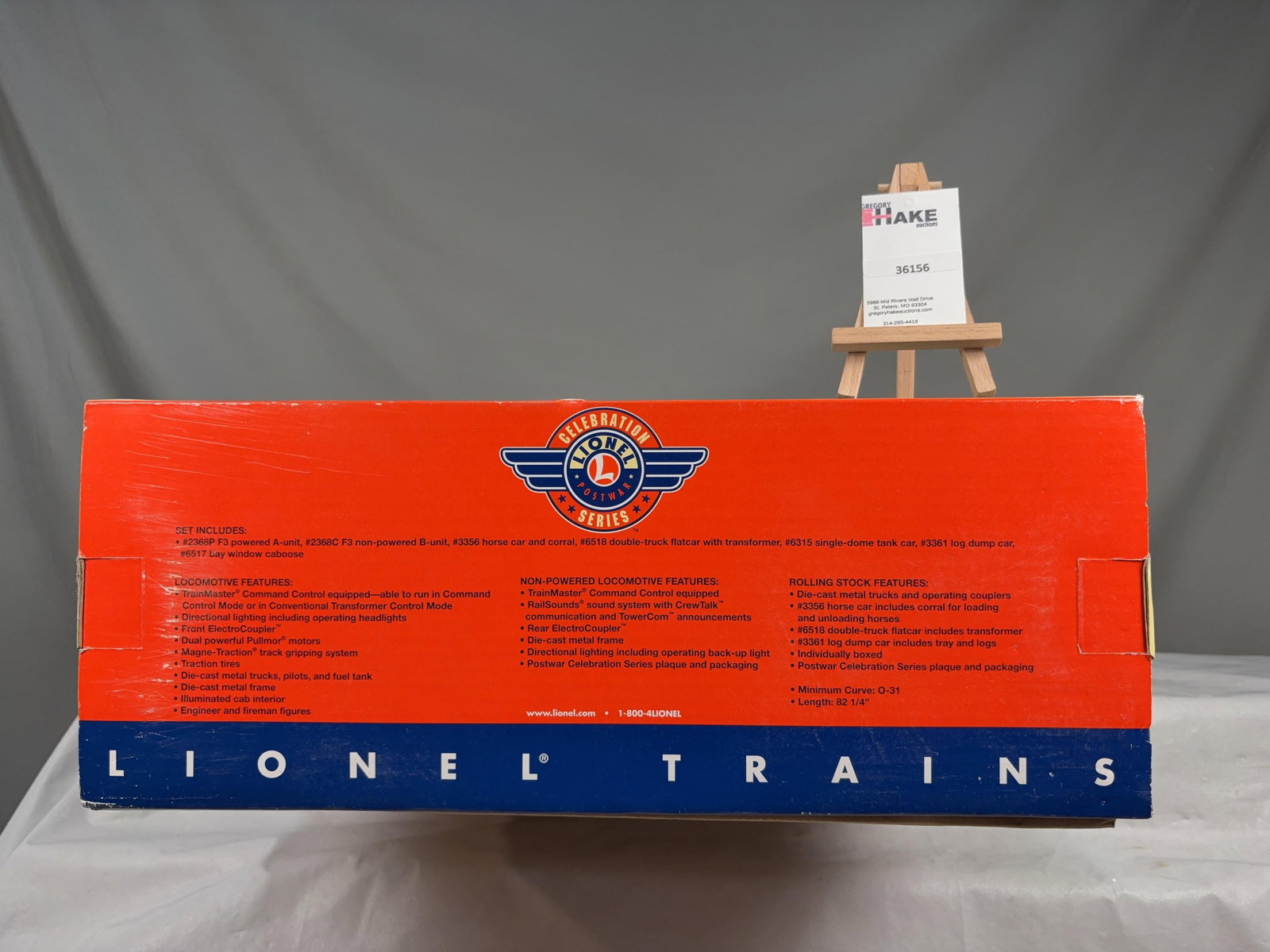 Lionel LTI Postwar Series Train Set #6-31752 B&O F-3's Freight Train Set w/ OB: Lionel LTI Postwar Series Train Set #6-31752 Includes 2368P F3 Powered A Unit, 2368C F3 Non-powered B Unit, 3356 Horse Car and Corral, 6518 Double Truck Flatcar with Transformer, 6315 Single Dome Tank