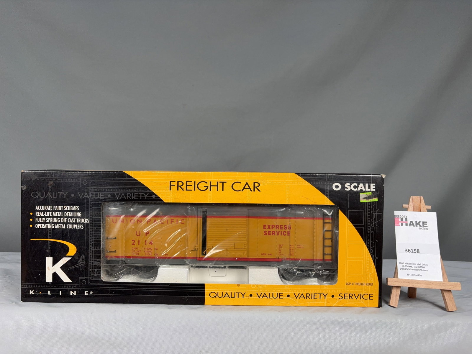 K-Line Union Pacific O Scale Classic Express Boxcar K761-2114 w/ OB - 2