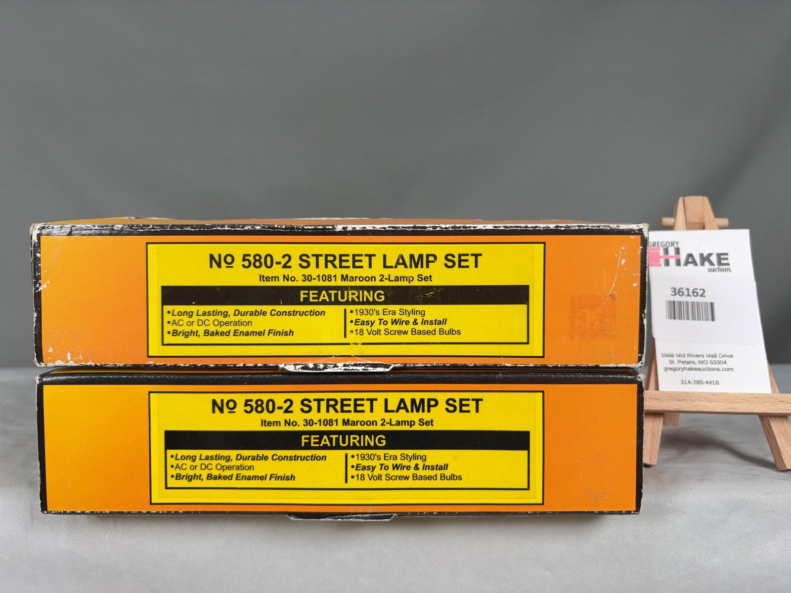 MTH NO. 580-2 Street Lamp Set 30-1081 w/ OB: MTH NO. 580-2 Street Lamp Set 30-1081, C8. � Size 11x9x4