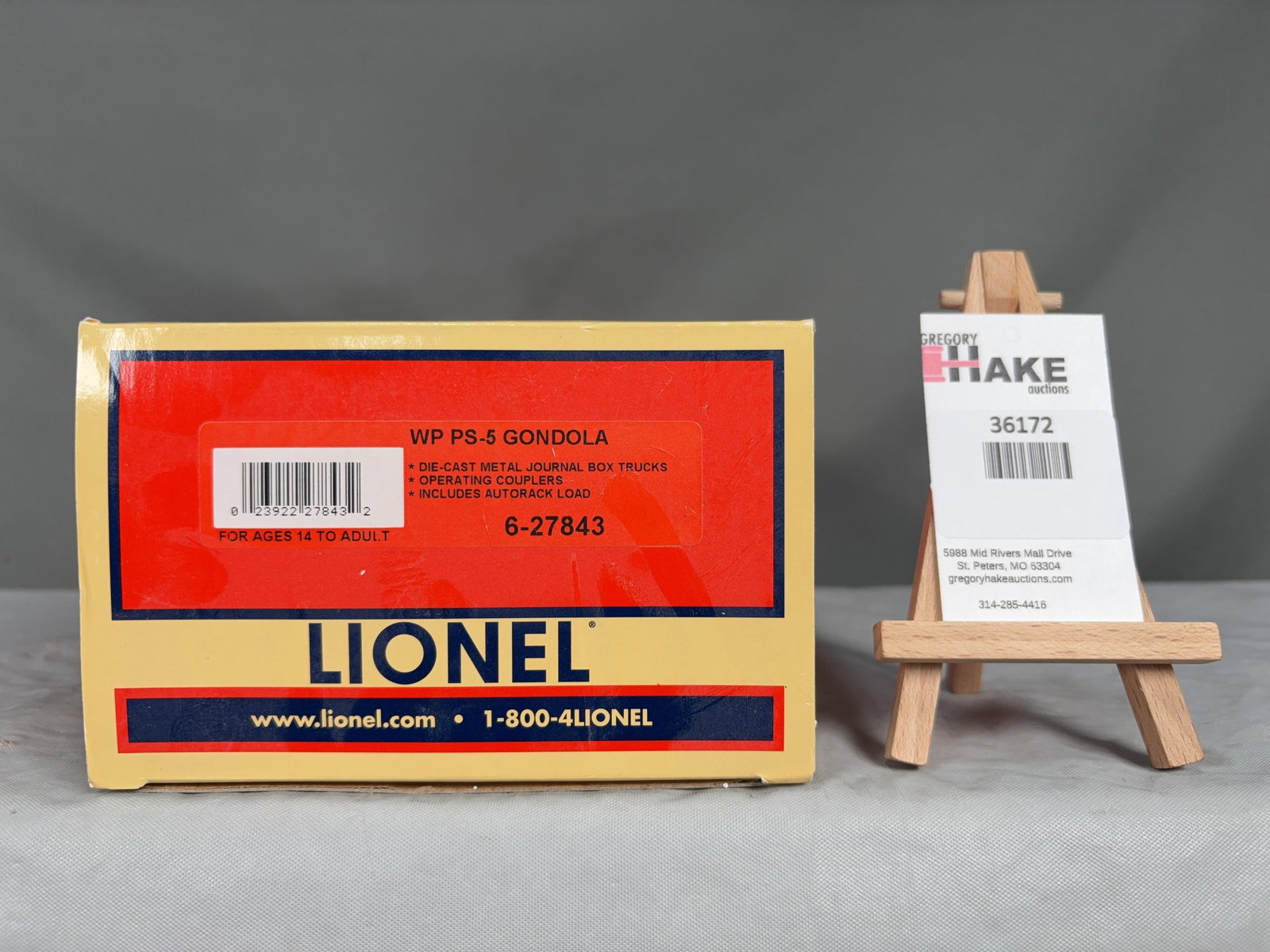 Lionel WP PS-5 Gondola 27843 w/ OB: Lionel WP PS-5 Gondola 27843 w/ OB, C9. � Size 17x6x4
