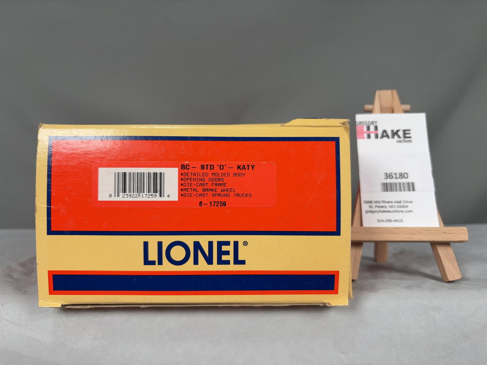 Lionel BC = STD O - Katy 17259 w/ OB: Lionel BC = STD O - Katy 17259 w/ OB, C9. � Size 15x6x4