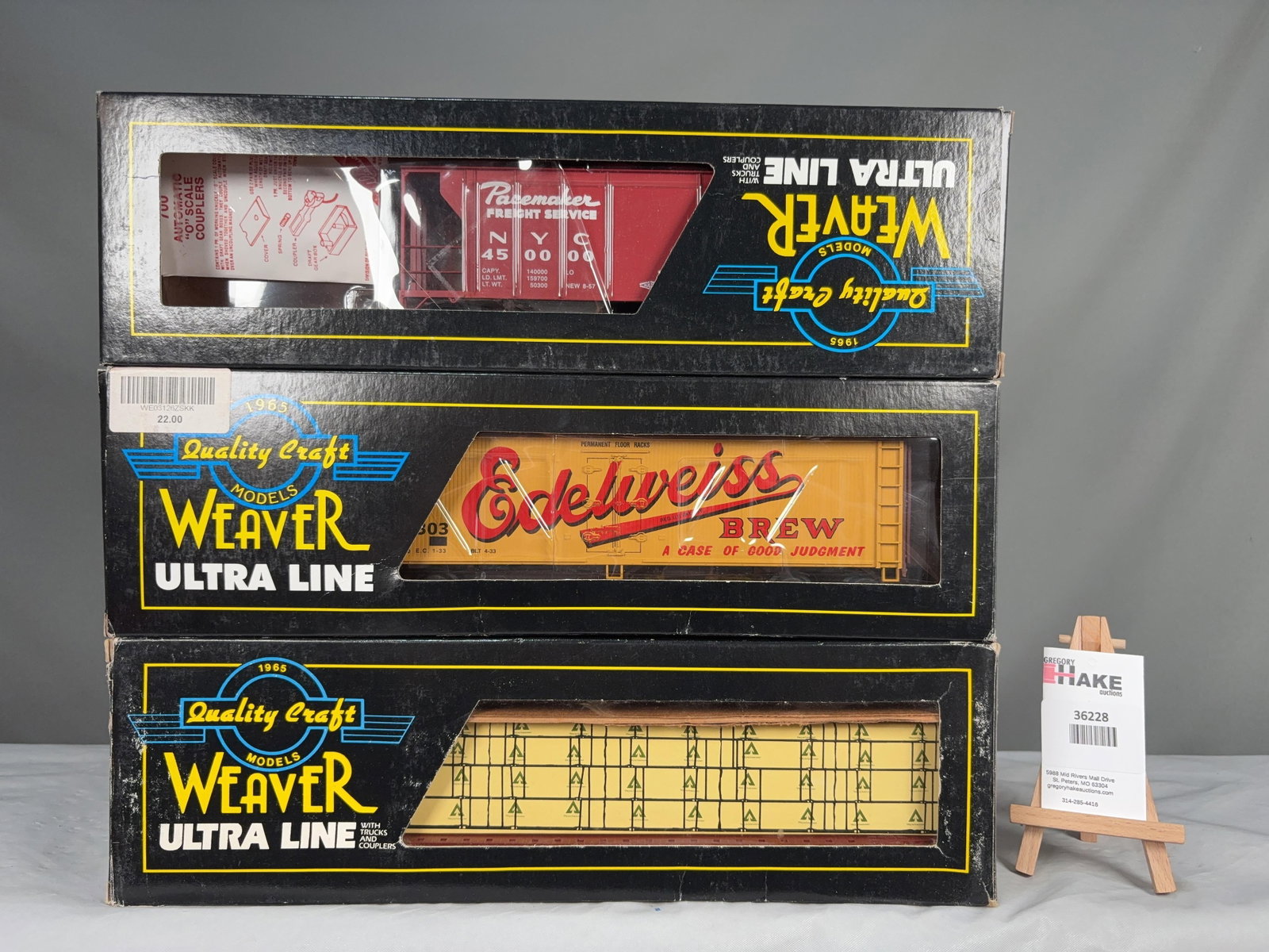 Weaver Set of 3 cars w/OB's - 2