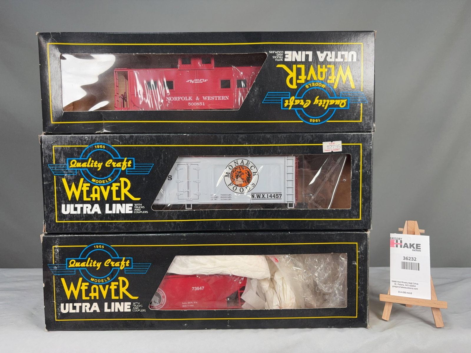 Weaver Set of 3 cars w/OB's - 2