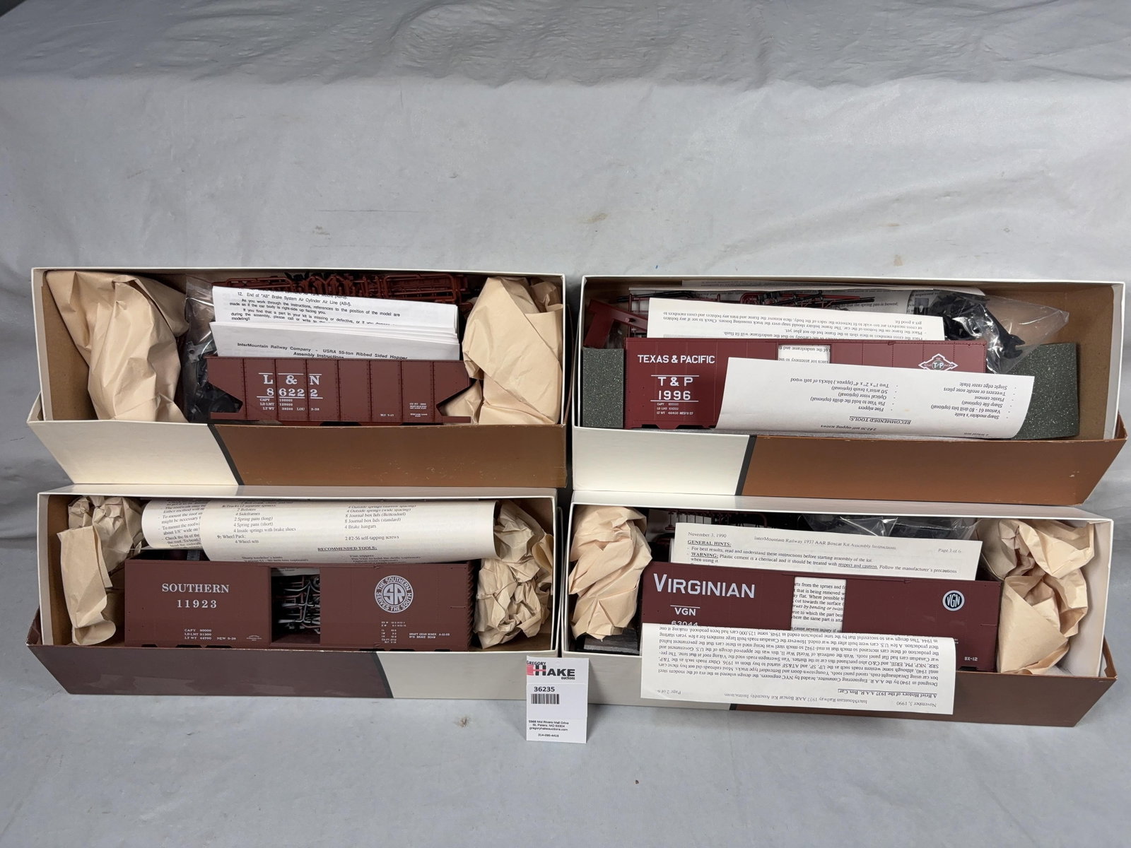 InterMountain Railway Company Set of 4 O Scale w/OB's - 2