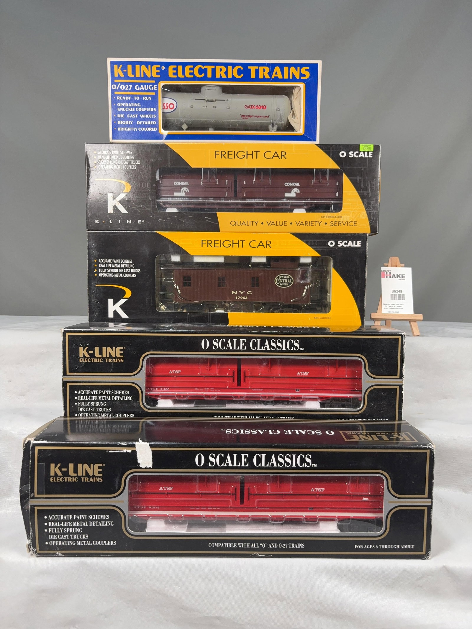5 K-Line Cars w/OB's - 2