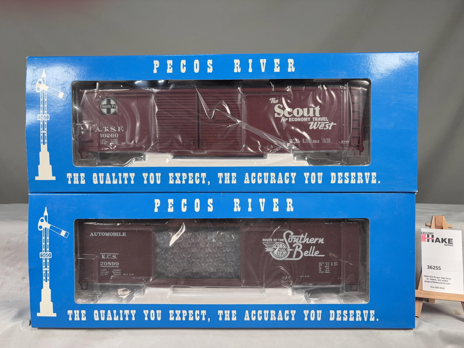 2 Pecos River Santa Fe Scout Scale Built, Kansas City Southern Box Kit w/OB's (1 of 2)