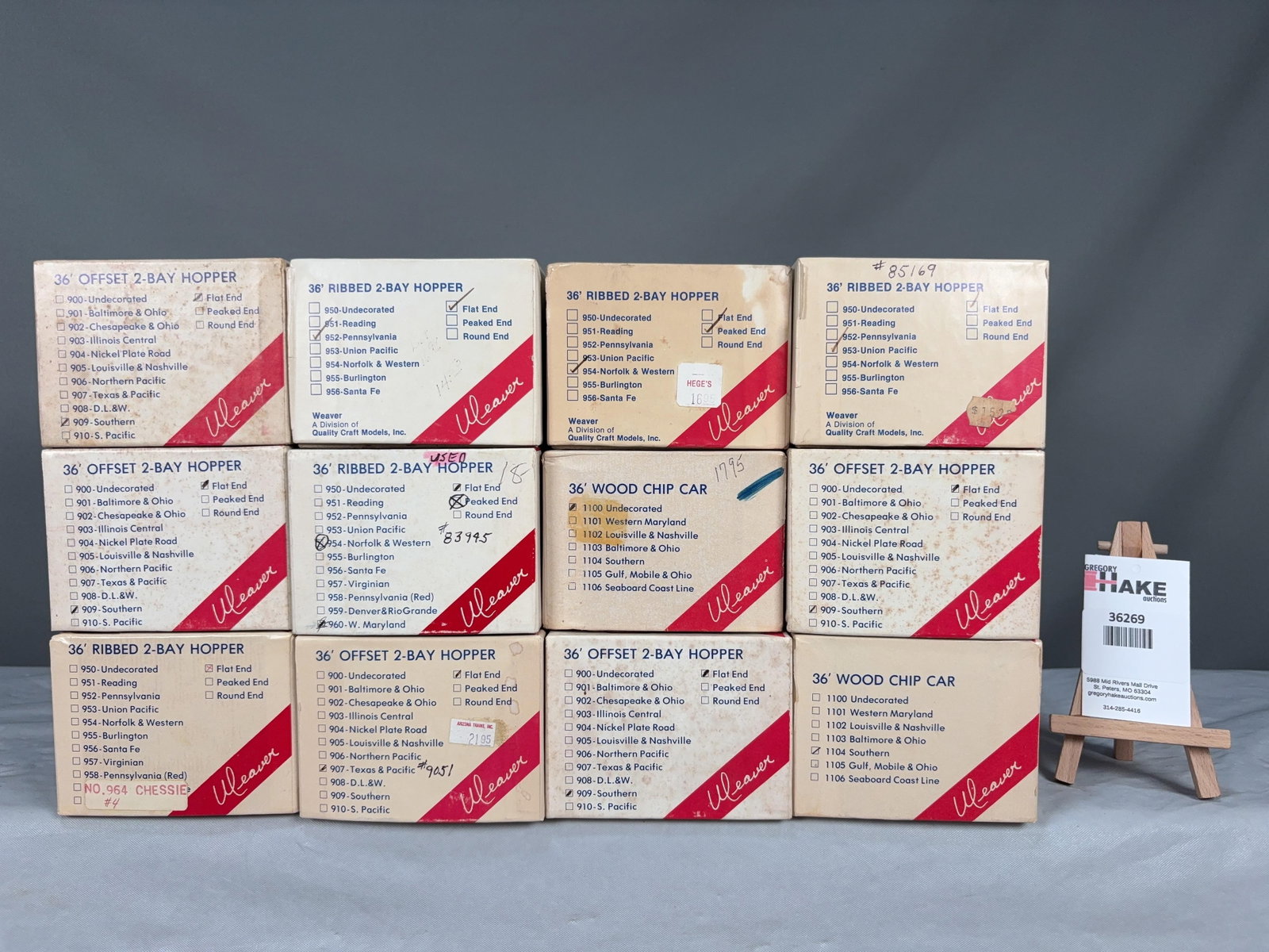 12 Weaver Hopper Car/Wood Chip Kits w/OB's (1 of 2)