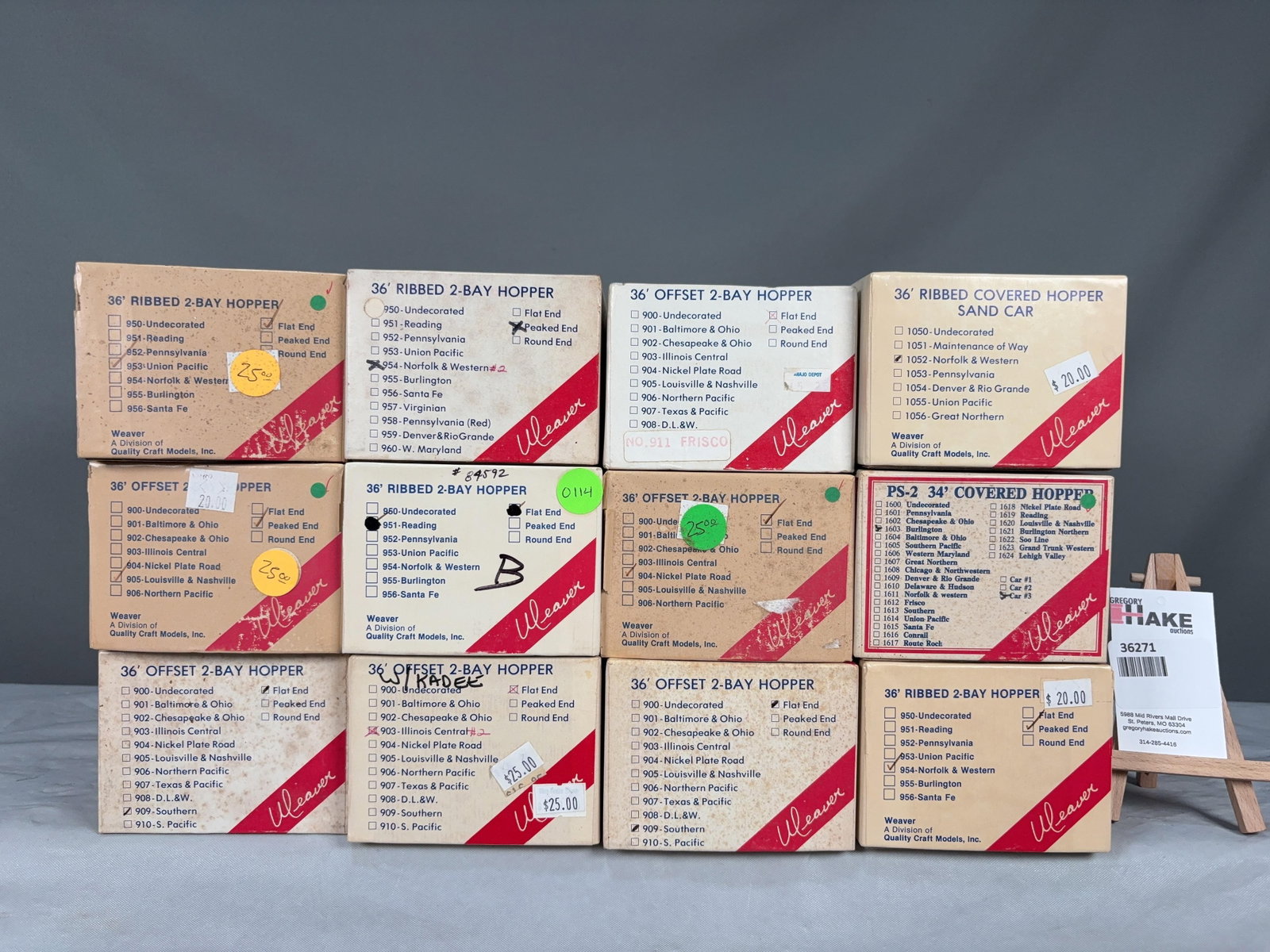 12 Weaver Hopper Car Kits w/OB's (1 of 2)