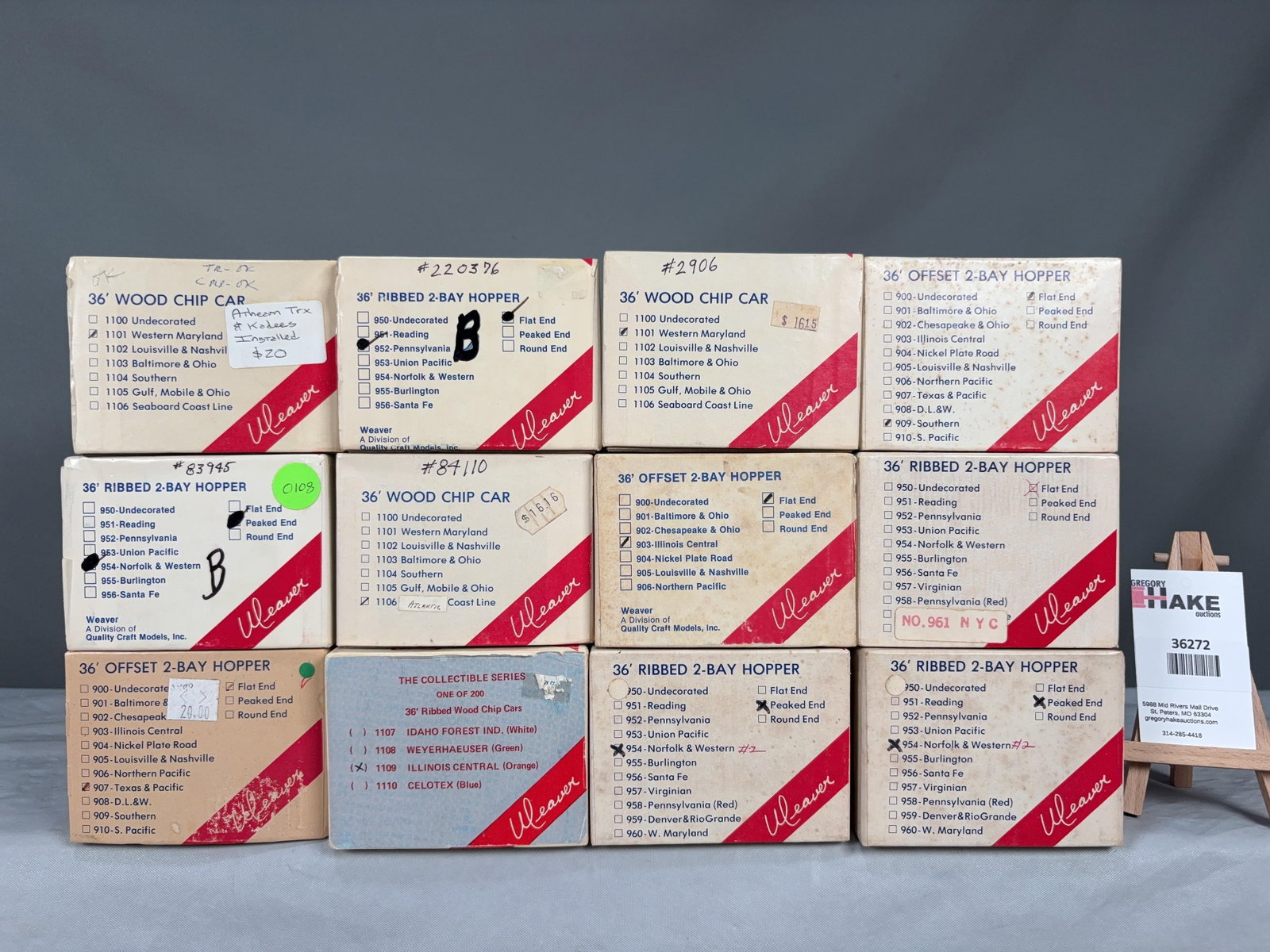 12 Weaver Hopper Car/Wood Chip Kits w/OB's (1 of 2)