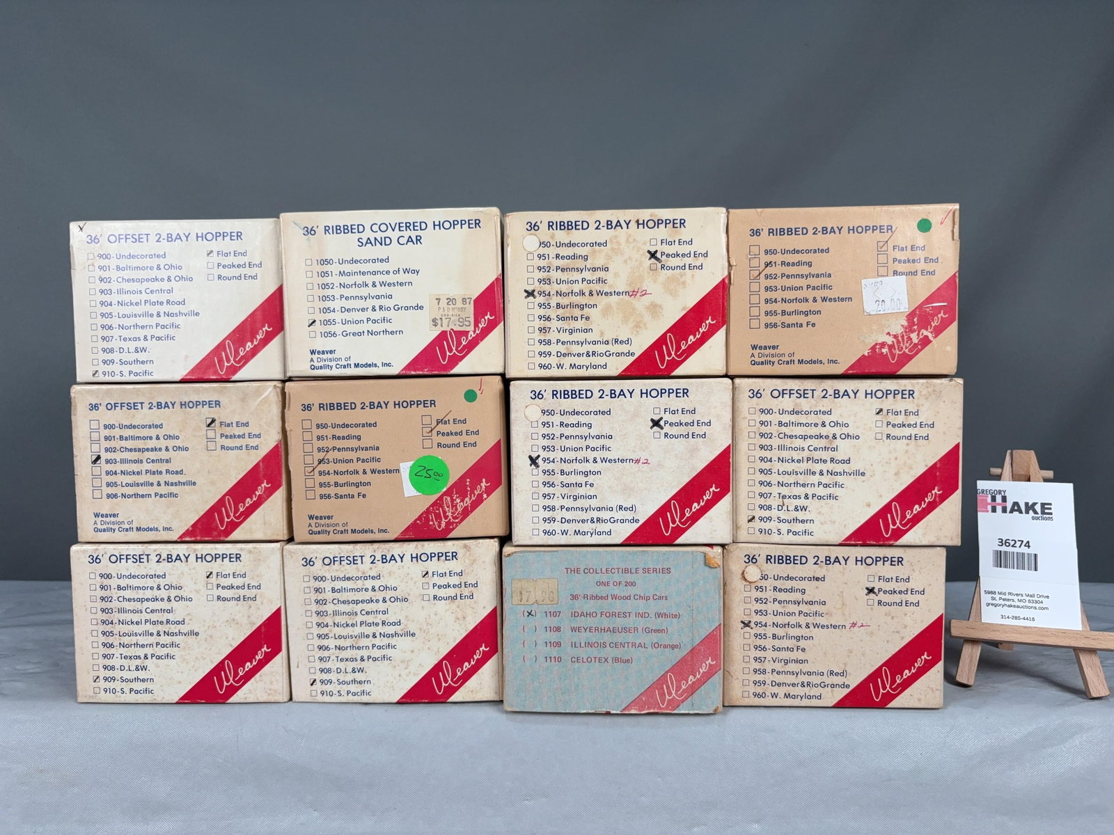 12 Weaver Hopper Car Kits w/OB's (1 of 2)