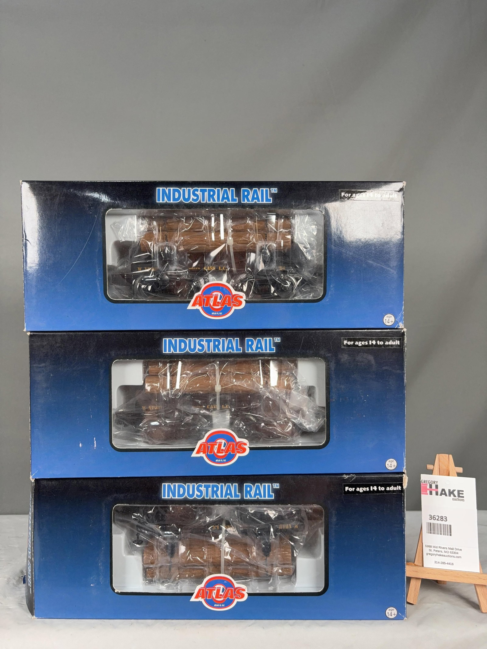3 Atlas Skeleton Log Cars w/OB's - 2