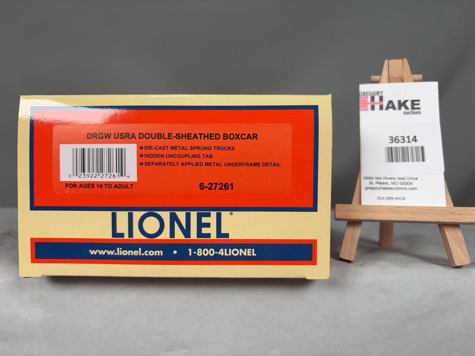 Lionel DRGW USRA Double Sheathed Boxcar 27261: Lionel DRGW USRA Double Sheathed Boxcar 27261, w/OB C9 � Size 15x6x4