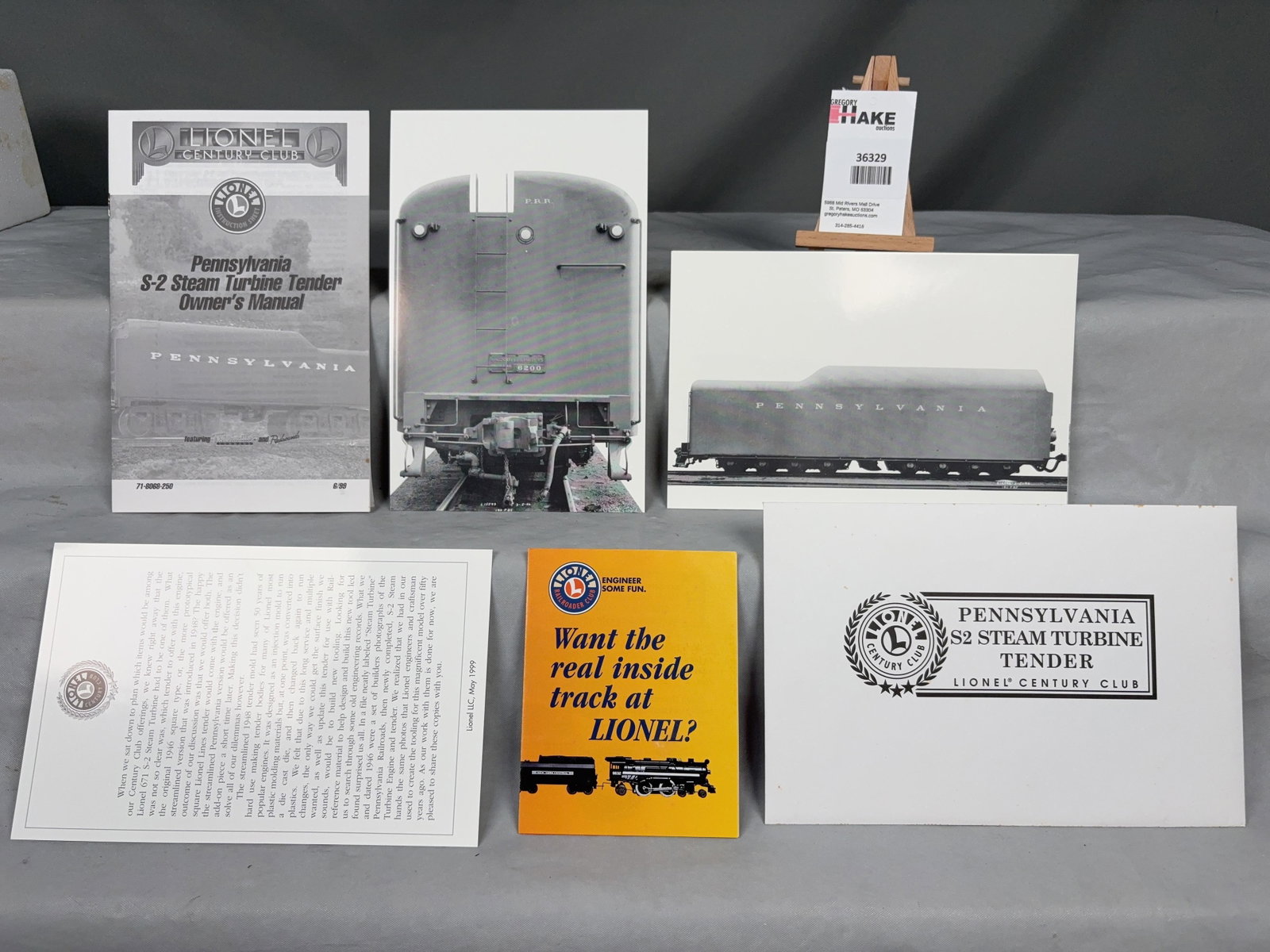 Lionel Pennsylvania S2 Steam Turbine Tender 18068 in Lionel Century Club Box - 5