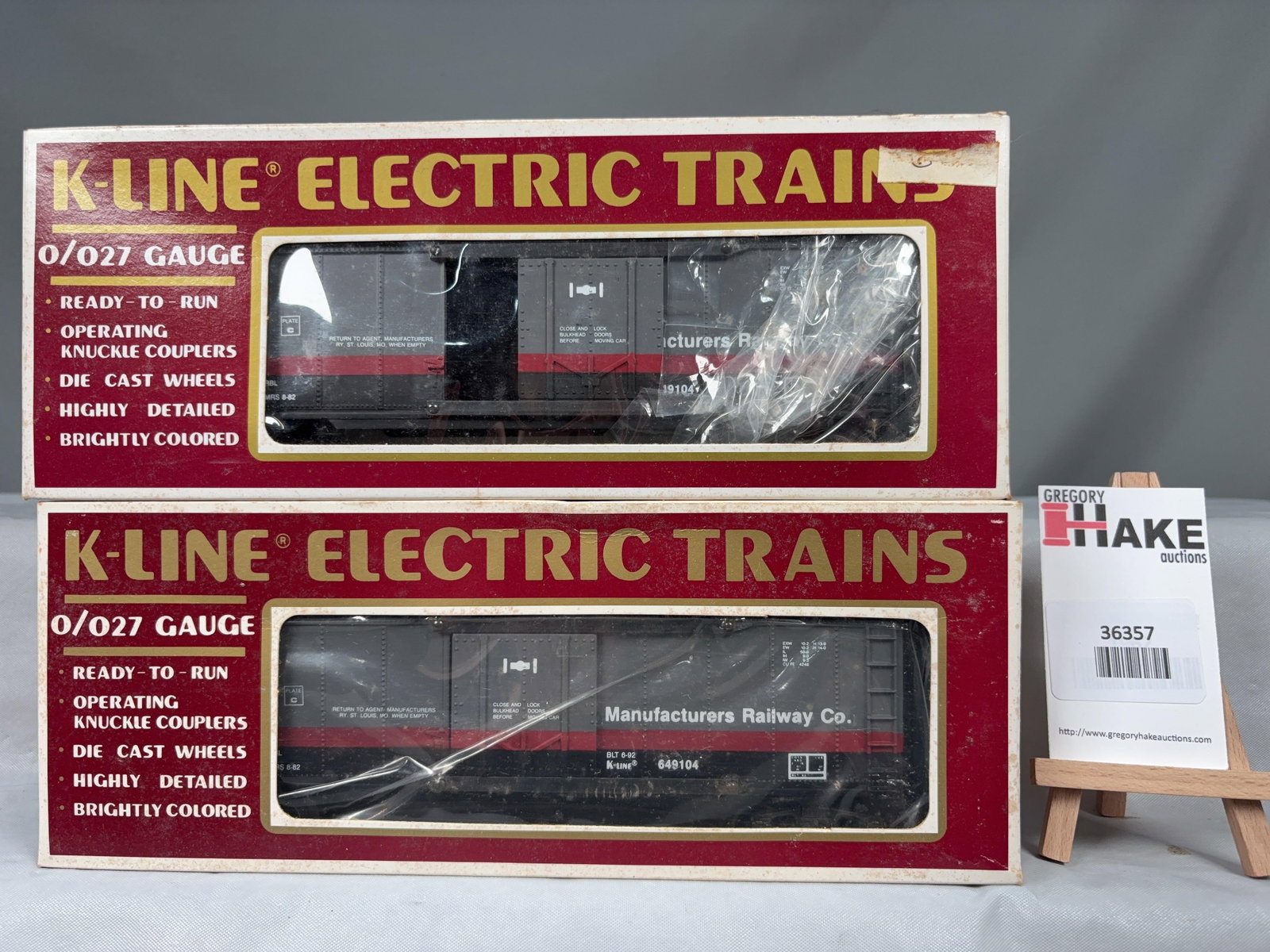 Set of 2 K-Line M.R.S. Box Cars K649104 w/OB's - 2