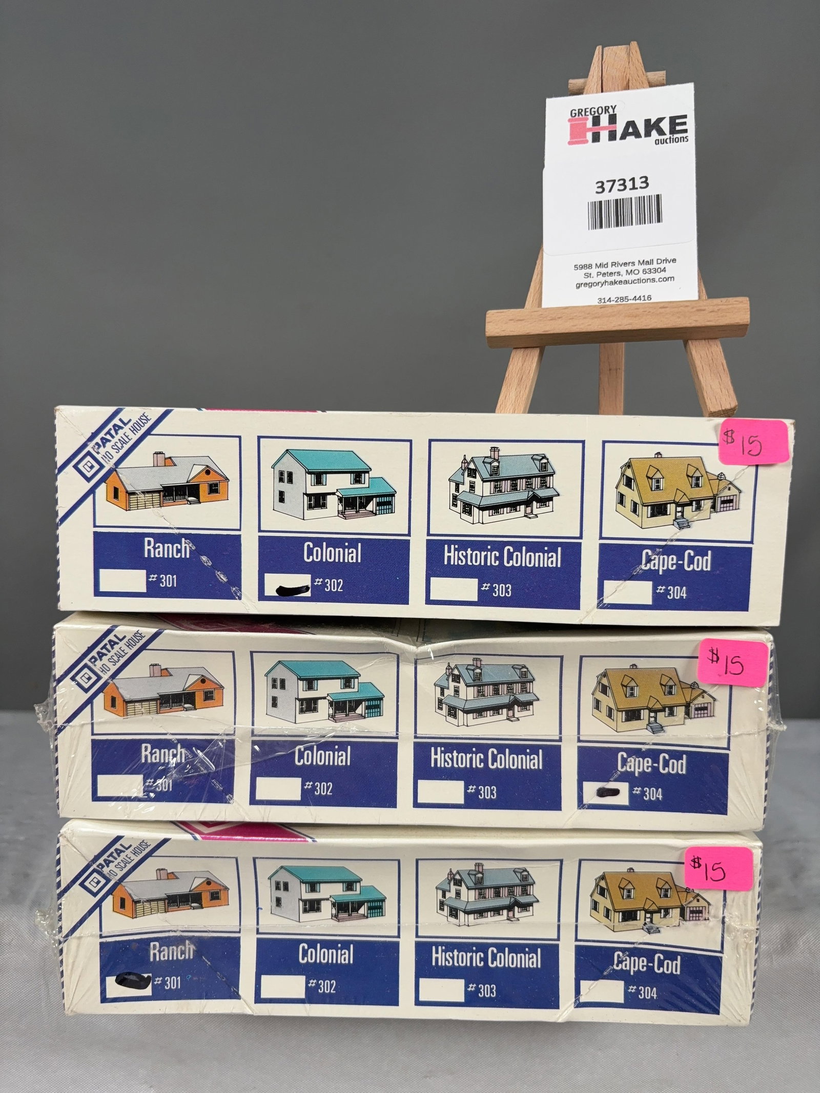 3 Patal Model House Kits w/OB Colonial, Cape Cod & Ranch: 3 Patal Model House Kits w/OB Colonial 302, Cape Cod 304 & Ranch 301, C9. Size 12x9x7