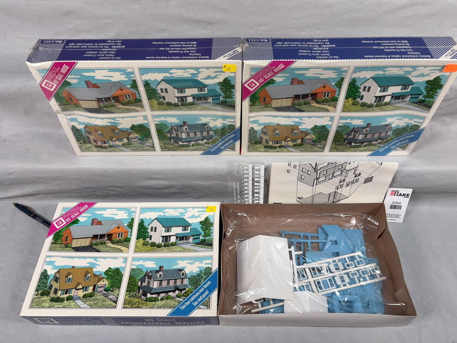 3 Patal Model House Kits w/OB Colonial, Cape Cod & Ranch - 2