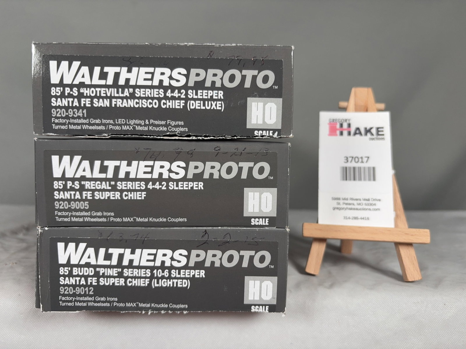 3 Walthers Proto Santa Fe Super Chief Sleeper Cars 920-9341, 920-9012, 920-9005 w/OB: 3 Walthers Proto Santa Fe Super Chief Sleeper Cars 920-9341, 920-9012, 920-9005 w/OB, C9. Size 14x5x5