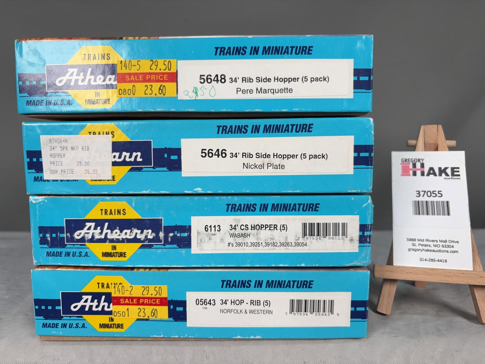 4 Athearn Hopper Car 5 Packs 5648, 5656, 6113, 05643 w/OB: 4 Athearn Hopper Car 5 Packs 5648, 5656, 6113, 05643 w/OB.� Please see Photos for details. � Size 11x8x7