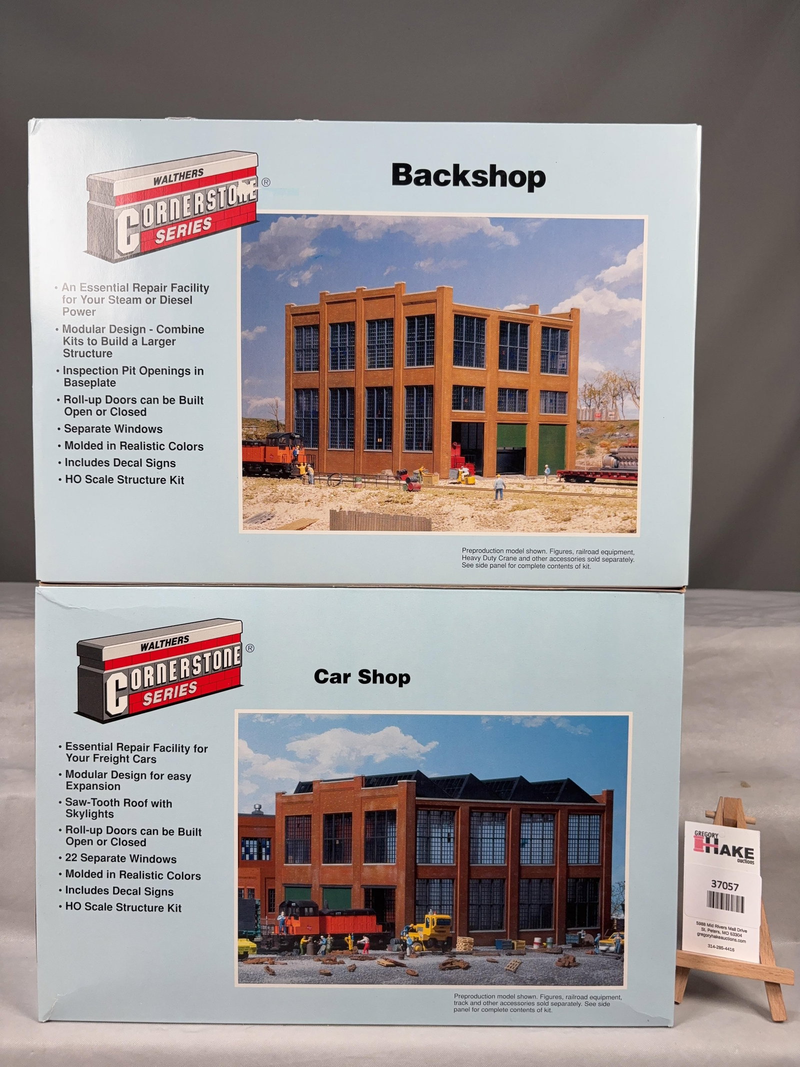 2 Walthers Cornerstone Series Structure Kits Car Shop 933-3040, Backshop 933-3039 w/OB - 2