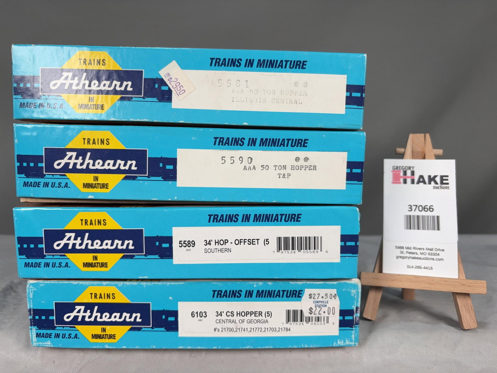 4 Athearn Hopper 5 Packs 5581, 5590, 5589, 6103 w/OB: 4 Athearn Hopper 5 Packs 5581, 5590, 5589, 6103 w/OB.� Please see Photos for details, C9. � Size 11x8x7